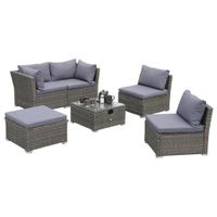 Gardenson TERASOVÁ SEDACIA SÚPRAVA 14-dielne, kov, plast, sklo, textil