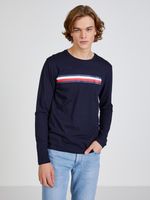 Tommy Hilfiger Sliced Bar Póló Kék