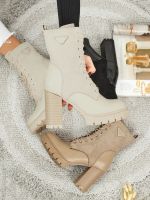 Resti Botki damskie eko zamszowe na słupku Event Bramble