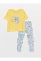 LC Waikiki Crew Neck Printed Short Sleeve Girl's Pajama Set