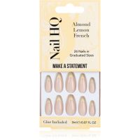 Nail HQ Almond Lemon French накладні нігті з клеєм 24 кс