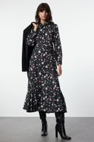 Trendyol Black Woven Flower Patterned Dress