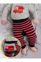 Denokids Firefighter Baby Boy Knitted Striped Tights-Pants