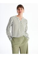 LC Waikiki Loose Neck Striped Long Sleeve Women's Blouse