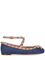 Rockstud Denim Ballerina Flats