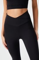 LOS OJOS Black Cross Waist Detail Cross Waist Leggings