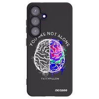 Silikónový čierny obal pre Samsung Galaxy S25 5G - Brain - White