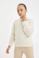 DEFACTO Girl's Crew Neck Soft Textured Knitwear Sweater