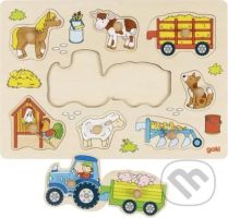 Traktor na farmě (Dřevěná vkládačka) - puzzle z kategorie Maxi dílky