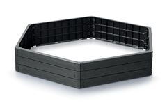 Prosperplast Vyvýšený záhon BASE WOODY, antracit 148 x 129 x 25 cm