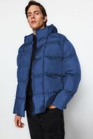 Trendyol Indigo Oversize Water and Wind Resistant Puffer Winter Jacket