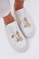 Boto Dámské Tenisky Na Platformě S Připínáky Bílá-Zlatá Ocerdia