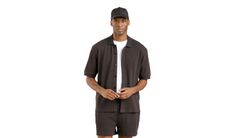 Dedicated Shirt Falkvik Waffle Phantom Black Pánske - Košeľa Dedicated - Čierna - 22718-XL - Size: XL