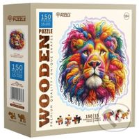 Dřevěné puzzle Jemný lev (150 dílků) - puzzle z kategorie Zvířata