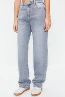 Trendyol Blue-Grey Low Waist Wide Leg Jeans