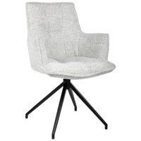 Ambia Home STOLIČKA S PODRÚČKAMI, železo, ženilka, sivá, čierna