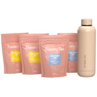 Dublu TeaTox + sticlă Tummy | Un duo de ceai care accelerează metabolismul și digestia pentru un detox de zi și noapte.