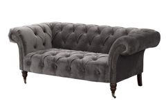 Pohovka Chesterfield Glamour Velvet Dark Grey pre 2 osoby.