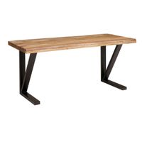 Livetastic PÍSACÍ STÔL, prírodná farba, čierna, 175/76/80 cm