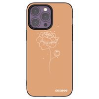 Silikónový čierny obal pre Apple iPhone 14 Pro Max - Peonies