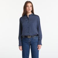 Koszula Michael Kors Polka Dot Print Satin Shirt Midnight Blue L