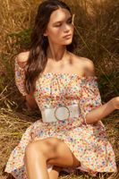 Trendyol Wielobarwna sukienka Carmen Collar