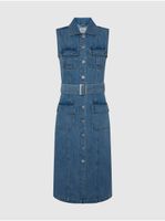 Navy blue women's denim midi dress Pepe Jeans - Women