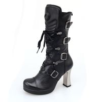 NEW ROCK DAMEN LEDERSTIEFEL GOTH - SCHWARZ- GOTH COLLECTION-  M-5815-S10 37