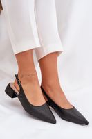 Boto Plecione Sandały Damskie Na Delikatnym Obcasie Czarne Jorela