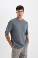 DEFACTO Relax Fit Crew Neck Cotton Short Sleeve Basic Plain T-Shirt