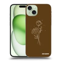 Silikónový prehľadný obal pre Apple iPhone 15 Plus - Brown flowers