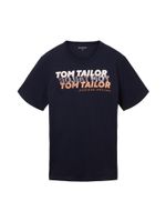 TOM TAILOR Majica  mornarsko plava / tamo siva / narančasta / bijela