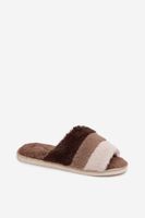 Boto Furry dámské pantofle s pruhy hnědé