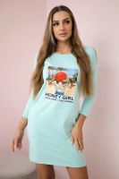 Honey girl mint print dress