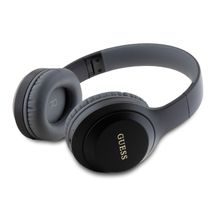 Sluchátka Guess Classic Silver Logo Bluetooth Stereo Headphone, černá