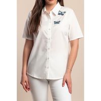 Kurzarmshirt Plus Size, Weiß