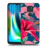 Silikónový čierny obal pre Motorola Moto G9 Play - Hibiscus